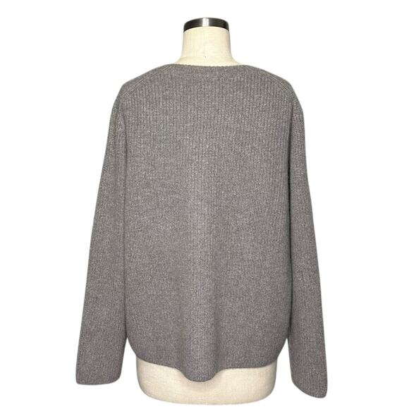 BANANA REPUBLIC Relaxed Ribbed Mink Heather Gray Cashmere Pullover Sweater XL - Picture 4 of 9